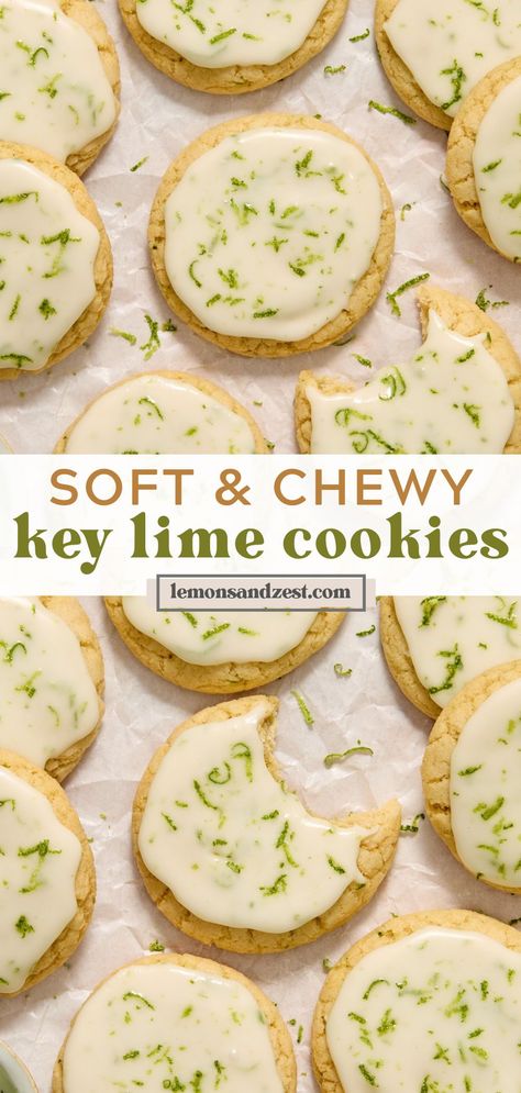 Key Lime Glaze, Key Lime Recipes, Key Lime Cookies, Lime Glaze, Key Lime Desserts, Lime Cookies, Lime Desserts, Lime Recipes, Simple Cookies