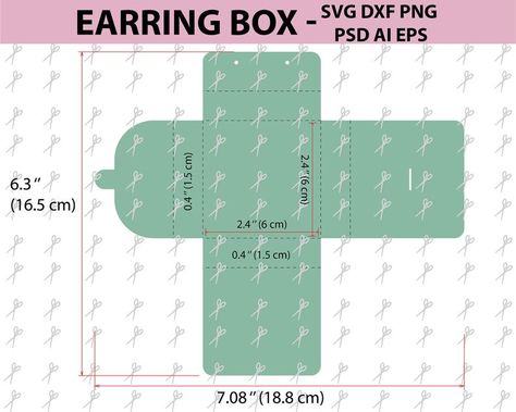 Earring Box Template, Paper Box Diy, Jewerly Displays, Paper Box Template, Jewerly Boxes, Jewelry Display Cards, Handmade Packaging, Jewelry Displays, Box Display