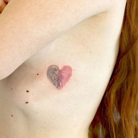 Hase Tattoos, Fingerprint Tattoo, Fingerprint Heart Tattoos, Fingerprint Tattoos, Maching Tattoos, Fingerprint Heart, Classy Tattoos, Finger Print, Discreet Tattoos