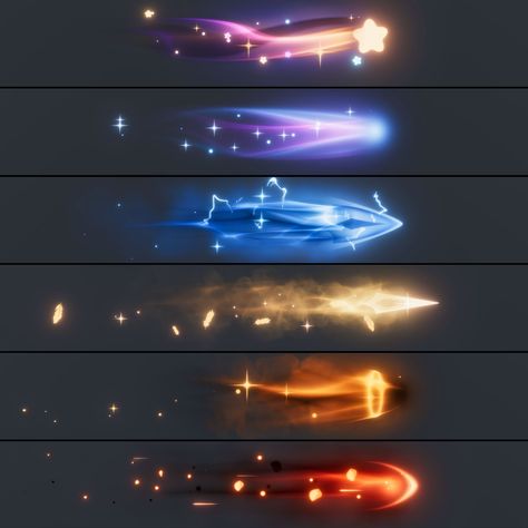 Projectiles FX, Max Q on ArtStation at https://www.artstation.com/artwork/YeBvQ3 Magic Trail Effect, Magic Effects Drawing Tutorial, Ice Powers Reference, Energy Magic Art, Magic Vfx Concept Art, Magic Effects Art, Magic Attacks Art, How To Draw Magic Effects, Time Magic Art