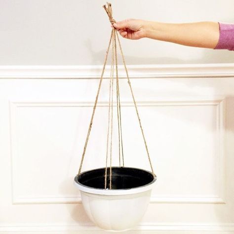 diy hanging planter, container gardening, crafts, gardening, how to Plastic Hanging Planters, Gardening Crafts, Hanging Plants Diy, Plants Hanging, Diy Hanging Planter, Old Baskets, Plastic Planters, Wood Planters, Indoor Gardening