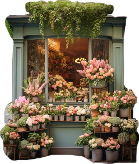 Flower Shop Aesthetic Exterior, Cute Flower Shop Aesthetic, Flower Shop Exterior Design, Plant Shop Exterior, Fantasy Flower Shop, Floral Shop Aesthetic, Cafe Florist, Flower Store Aesthetic, Flower Shop Exterior