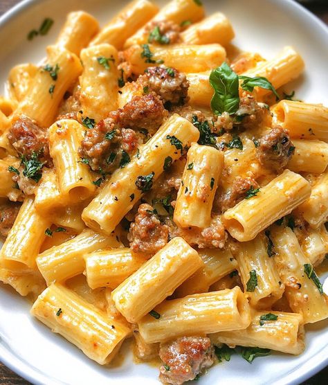 Creamy Sausage Rigatoni Carbonara Pasta With Sausage, Baton Rouge Creamy Pasta, Garlic Sausage Rigatoni, Pasta With Celery, Creamy Roasted Garlic Sausage Alfredo Rigatoni, Cream Sausage Pasta, White Wine Sausage Pasta, Creamy Sausage Rigatoni Pasta, Sausage Tomato Pasta Recipes