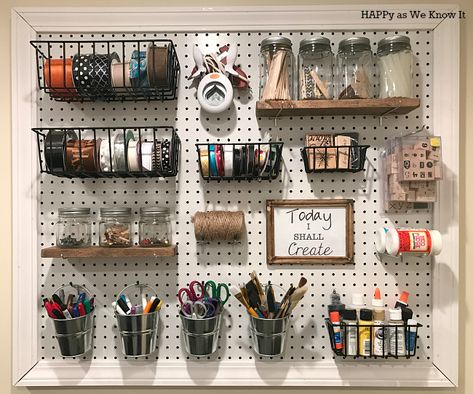 Craft Pegboard, Hang Pegboard, Pegboard Craft Room, Pegboard Storage, Pegboard Organization, Sewing Room Design, Dream Craft Room, Craft Room Design, Sewing Room Organization