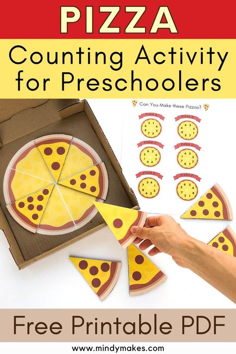 Numeracy Activities For Toddlers, Numeracy Activities Kindergarten, Preschool Counting Games, Numeracy Activities Preschool, Math Ideas For Preschoolers, Preschool Numeracy, Preschool Pizza, Preschool Number Activities, Prek Math Activities