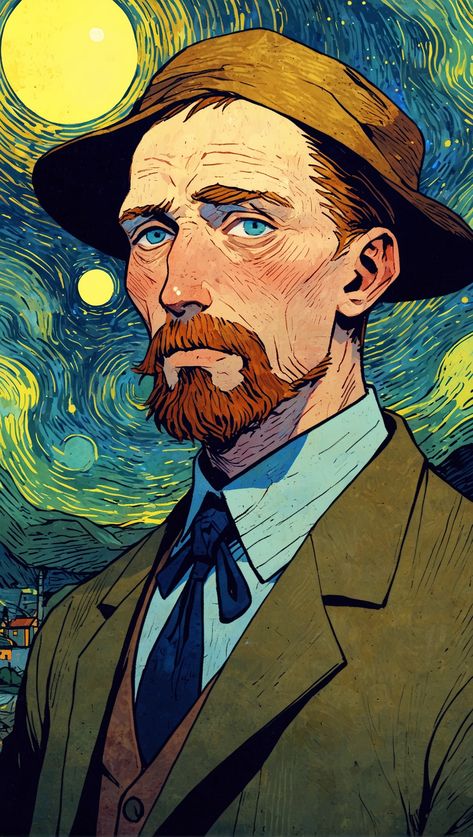 Vincent Van Gogh~ Junji Ito~ H. P Lovecraft~ Suteki Da Ne. Masterpiece. Moo moo. Matrixcore. Beautiful. God rays. Vincent Van Gogh Illustration, Vincent Van Gogh Drawings, Pic To Draw, Van Gogh Illustration, Motivation Painting, Artist Motivation, God Rays, Van Gogh Drawings, فنسنت فان جوخ