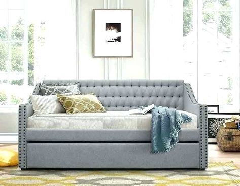 What is a Daybed Couch and How Can it Best be Used? Trundle Bed Couch, Full Day Bed, Trundle Daybed, Daybed Couch, Grey Daybed, Pop Up Trundle, Dresser Plans, Modern Traditional Home, Daybed Room