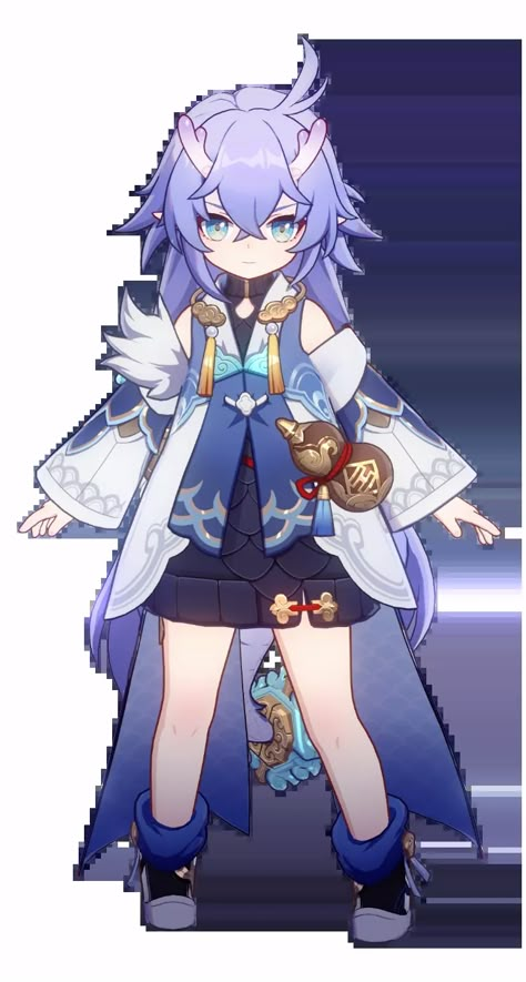 Bailu Honkai Star Rail, Xianzhou Luofu, Dragon Girl, The Healer, Honkai Starrail, Mythical Creatures Art, Wolf Art, Character Sheet, Honkai Impact