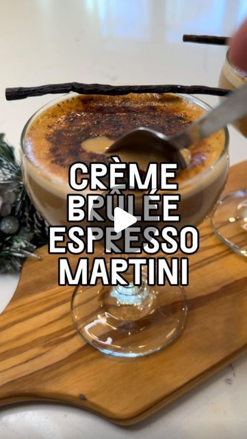 Modica®️ on Instagram: "12 Days of Espresso Martinis, Day 8: Crème Brûlée Espresso Martini! The flavor of this one was unreal. The vanilla bean and brûléed sugar really take it to the next level. Make sure and stay tuned for the rest of our 12 Days of Espresso Martinis series!  Recipe: -2 oz vodka or NA spirit -2 oz Modica Cacao Espresso Martini Mix -1/2 scraped vanilla bean (or 1/4 tsp vanilla extract) -1 egg white -1 oz heavy cream Whisk the vanilla bean with the heavy cream until broken up. Then add remaining ingredients and dry shake (without ice) for 10 seconds to fluff the egg white, then with ice. Strain into cocktail glass. Sprinkle sugar on top and brûlée with a kitchen torch.   #holiday #espressomartini #holidaydrinks #holidayrecipe #christmas #christmasrecipes #12daysofespressom Crème Brûlée Espresso Martini, Kitchen Torch, Cream Brulee, Espresso Martini, Christmas Drinks, Cocktail Glass, Holiday Drinks, Adult Drinks, Heavy Cream