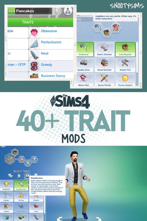 The top trait mods for The Sims 4. Sims 4 Cc Cute Mods, Sims 4 Character Traits Cc, Ts4 Personality Traits, More Sims 4 Traits, Sims 4 Unlimited Likes, Sims 4 Personality Traits Mod, All Sims 4 Packs, Sims Personality Traits, Sims 4 Cc Character Traits