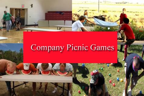 Game Ideas For Picnic, Company Picnic Ideas, Company Picnic Games, Teenage Party Games, Blindfold Games, Banana Games, Fun Water Games, Senior Citizen Activities, Large Group Games