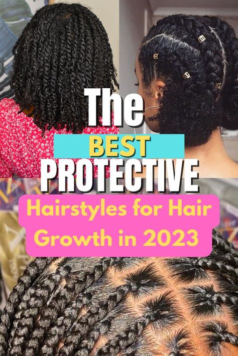 Looking to retain length and grow your hair? Healthy protective hairstyles for natural hair can be done with little to no tension and add the proper structure, moisture, and access to your coily and curly natural hair. Easy Low Maintenance Hairstyles Black Women, Twists For Natural Black Hair, Natural Hair Braid Styles For Black Women, Protective Style For Hair Growth, Hairstyles That Grow Natural Hair, Natural Styles With Braiding Hair, Braided Front Natural Hair, Diy Protective Styles For Natural Hair 4c, Protective Styling For Natural Hair