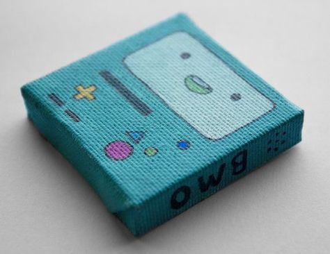 Adventure Time Bmo, Small Canvas Paintings, Painting Canvases, Simple Canvas Paintings, Cute Canvas Paintings, Easy Canvas Art, Canvas Painting Designs, Cute Paintings, Cute Canvas