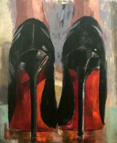 Louboutin Gesso On Canvas, Paris Painting, Lace Painting, Gcse Art, A Level Art, Original Art For Sale, Fashion Painting, Art Inspiration Painting, Shoe Art