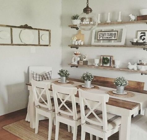 Farmhouse Dining Room Set, Trendy Dining Room, Rustic Farmhouse Dining Room, Dining Farmhouse, Farmhouse Dining Rooms, Farm House Dining Room, Farmhouse Dining Rooms Decor, Farmhouse Dining Room Table, Tafel Decor