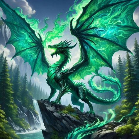 Green dragon #art #green #dragon Green Dragon Aesthetic, Green Dragon Art, Green Dragon Fantasy Art, Magic Tower, Emerald Green Dragon, Teal Dragon, Magical Creatures Mythology, Green Eastern Dragon, Welsh Green Dragon