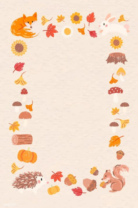 Autumn themed poster template vector | premium image by rawpixel.com / manotang Fall Templates, Autumn Template, Autumn Frame, Themed Wallpaper, Fall Frames, Autumn Background, Cute Fall Wallpaper, Fall Bedroom, Bedroom Posters