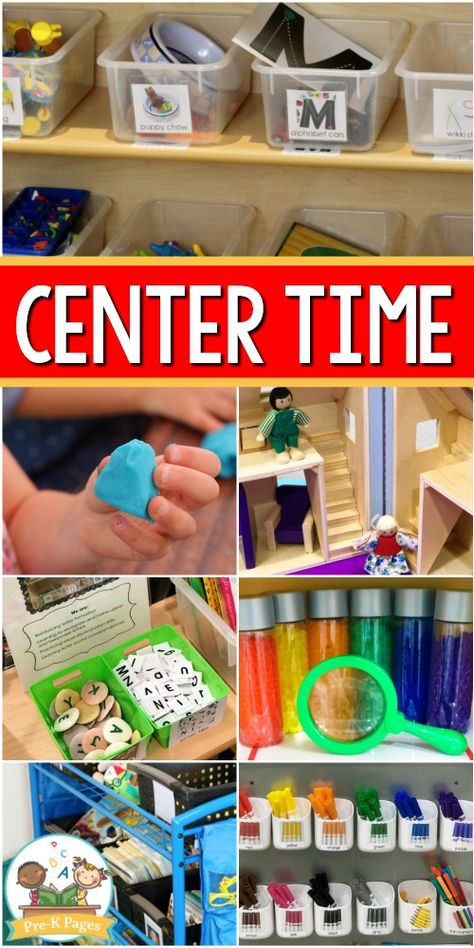 Center Time Management for Preschool and Pre-K Preschool Stations, Preschool Classroom Organization, Prek Centers, Preschool Classroom Setup, Centers Preschool, Learning Centers Preschool, Center Management, Pre K Pages, Preschool Room