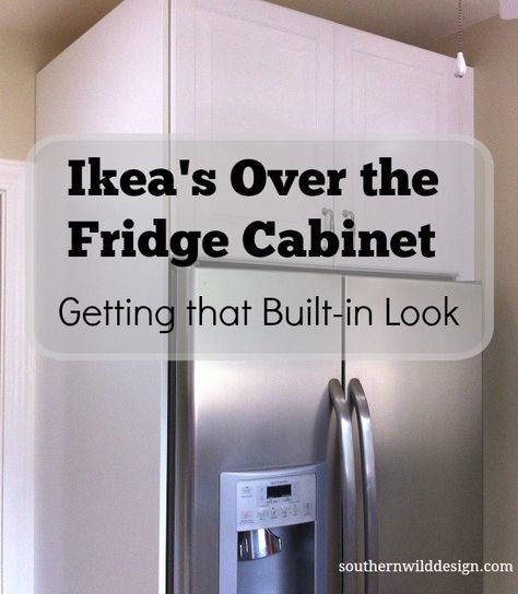 Getting that built in look with Ikea's over the fridge cabinet http://southernwilddesign.com/ikeas-fridge-cabinet/ Over The Fridge Cabinet, Over The Fridge, Kitchen Remodel Checklist, Tiny Kitchen Remodel, 1970s Kitchen Remodel, Vintage Kitchen Remodel, Fridge Cabinet, Kitchen Remodel Plans, Ikea Kitchens