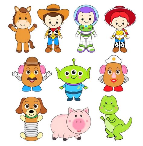 Toy Story Character Design, Toy Story Characters Drawings, Toy Story Kawaii, Toy Story Clipart, Toy Story Character, Toy Story Crafts, Toy Story Party Decorations, Dibujos Toy Story, Toy Story Baby