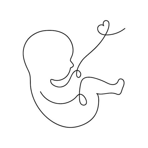 Womb Drawing Art, Line Art For Embroidery, Baby In Womb Drawing, Baby In Womb Art, Baby Art Drawing, Teknik Quilling, Babies Drawing, Miscarried Tattoo Ideas, Baby Line Art