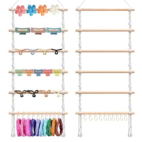 Crochet Closet Organizer, Claw Clip Display Ideas, Hair Accessories Storage Ideas, Diy Claw Clip Holder, Diy Claw Clip Organizer, Crochet Claw Clip Holder, Claw Clips Storage, Claw Clip Display, Hair Claw Clip Organizer