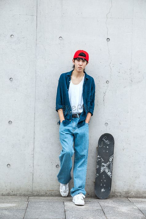 Skateboarding Man Leaning Against The Wall#photo#people Guy Leaning Against Wall Reference, Wall Leaning Pose Reference, Leaning Against Wall Pose Reference Drawing, Pose Against Wall, Person Leaning Against Wall Reference, Man Leaning Against Wall, Leaning Against Wall Pose Reference, Leaning Against Wall, Wall Hd