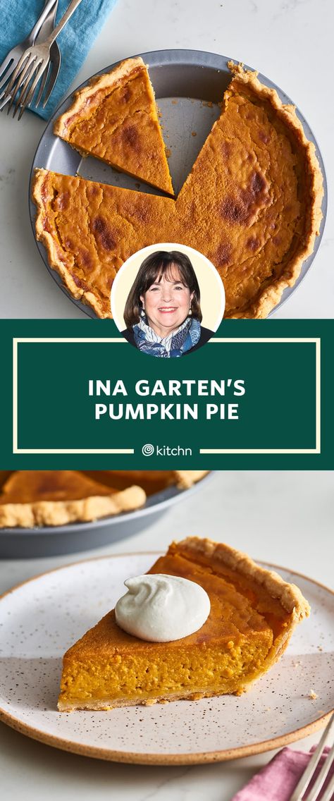 I Tried Ina Garten's Ultimate Pumpkin Pie Recipe | Kitchn Ina Garten Pumpkin Pie, Fluffy Pumpkin Pie, Best Pumpkin Pie Recipe, Julia Childs, Pumpkin Pie Cookies, Julia Child Recipes, Best Pumpkin Pie, Vegan Pumpkin Pie, Easy Pumpkin Pie