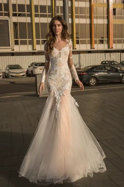 Pnina Tornai Couture Bridal Gowns, Jewelry, and Eveningwear | STYLE 2122 Pnina Tornai Wedding Dress, Fit And Flare Dresses, Couture Bridal Gowns, Flare Dresses, Pnina Tornai, Flare Gown, Dresses Unique, Couture Bridal, Future Wedding Ideas