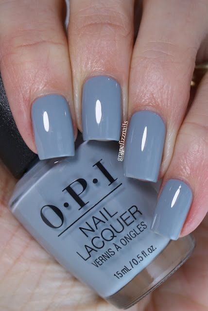 Gel Nail Colors That Go With Everything, Opi Blue Colors, Nails Blue Gray, Blue Gray Nails, Spring Nail Colours, Mail Colors, Skittle Mani, Nails February, Nail Paint Shades