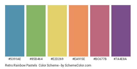 Pride Color Palette, Retro Rainbow Color Palette, Rainbow Color Scheme, Hexadecimal Color, Blue Names, Rainbow Palette, Pastel Color Schemes, Modern Rainbow, Color Combinations For Clothes