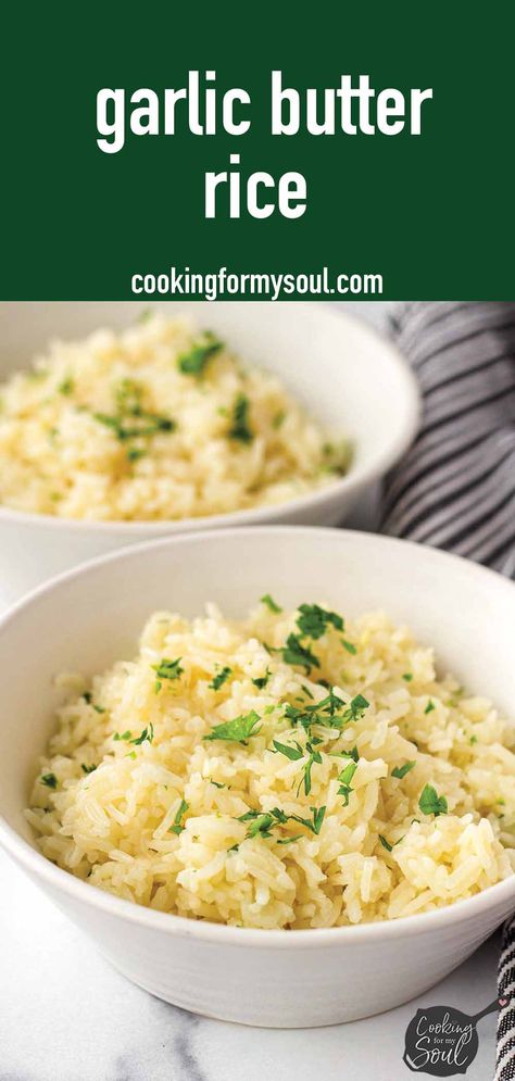 Garlic Butter Rice Soft Rice Recipes, Bagged Rice Recipes, Buttery White Rice, White Rice Seasoning Ideas, Garlic Rice In Rice Cooker, Garlic Butter Rice Recipes, Rice Dishes Recipes Simple, Minute Rice Recipes Side Dish, White Rice Recipes Easy