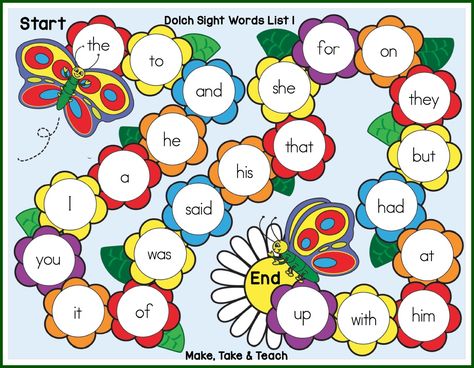 Spring themed activities for learning and practicing sight words. Color and black and white versions! Dolch Sight Word List, Learning Sight Words, Teaching Sight Words, Tricky Words, Sight Words List, Dolch Sight Words, Word Board, English Phonics, Jolly Phonics