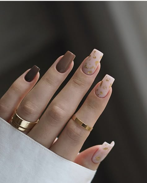 Nude Brown Nail Designs, Elegant Brown Nails, Atum Nails, Milky Nails, Wow Nails, November Nails, Nagel Tips, Girly Acrylic Nails, Brown Nails