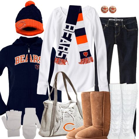 Chicago Bears Winter Fashion Comfy Winter Boots, Browns Game, Sporty Chic Style, Go Browns, Bears Game, Brown Beanie, Nike Shoes For Sale, Bears Football, Game Outfit