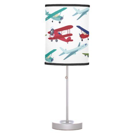 Baby Boy Nursery Artwork, Airplane Baby Room, Boy Nursery Artwork, Aviation Nursery, Transportation Nursery, Cute Airplane, Airplane Room, Nursery Table, Kids Table Lamp