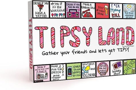 Amazon.com: Tipsy Land Your New Favorite Party Board Game, 75+ Unique Spaces for Calling Out Friends, Silly Dares & Confessions, Mini Competitions, Includes “Never Have I Ever” Cards : Sports & Outdoors Tipsy Land, Drinking Board Games, Adult Drinking Games, Drinking Games For Parties, Fun Drinking Games, Roll The Dice, Drinking Game, Adult Party Games, Secret Sauce