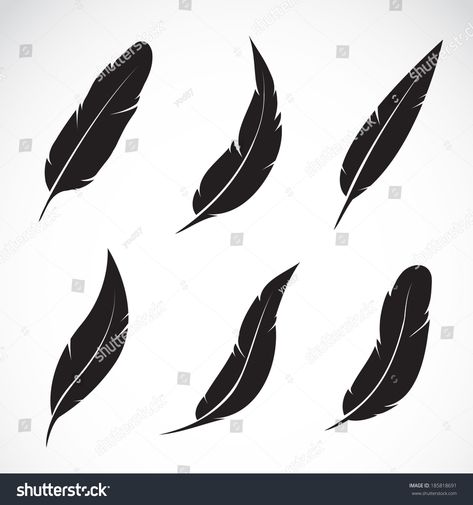 Vector group of black feather on white background. Easy editable layered vector illustration. #Ad , #Ad, #feather#white#black#Vector Feather Icon, Crow Feather, Raven Feather, Feather Drawing, Feather Vector, Vintage Icons, Stencil Patterns, Feather Art, Icon Set Vector