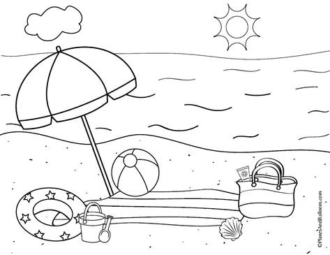 Fun free printable beach coloring page and summer worksheets to practice reasoning skills during summer. #preschool #kindergarten Summer Coloring Sheets, Ocean Coloring Pages, Cupcake Coloring Pages, Snake Coloring Pages, Beach Coloring Pages, Summer Worksheets, Preschool Coloring Pages, Summer Coloring Pages, Colouring Printables