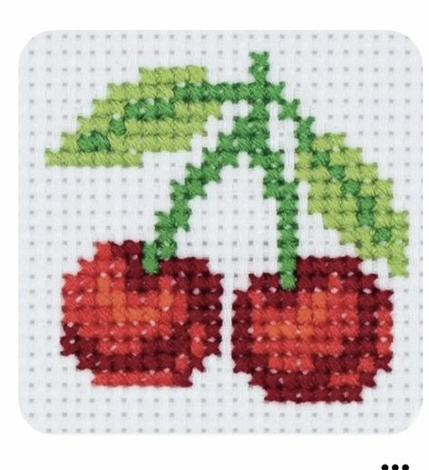 Cherry Pixel Grid, Cherry Embroidery Pattern, Cherries Embroidery, Cherries Cross Stitch Pattern, Grapes Cross Stitch Pattern, Le Point, Cross Stitch, Embroidery, Quick Saves