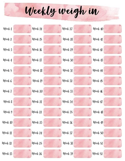 Weekly Weigh In Template, Weigh In Template, Weight Tracker, Journal Ideas Pages, Tracker Printable, Lose 40 Pounds, Fitness Journal, Bullet Journal Ideas Pages, Beauty Quotes