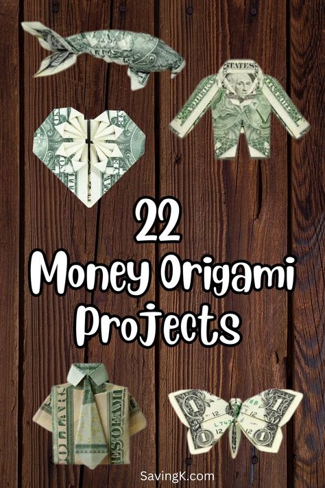 22 Creative Money Origami Projects That Turn Cash Into Art - SavingK Origami For Seniors, 100 Dollar Bill Origami, 50 Dollar Bill Origami, How To Fold Money Into A Star, How To Fold Money Into A Christmas Tree Dollar Bills, Easy Dollar Bill Origami Star, Good Luck Crafts, Origami Money Gifts, Creative Ways To Fold Money