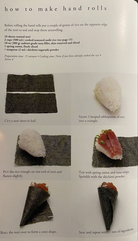 How to make hand rolls Nori Hand Rolls, How To Make Maki Rolls, Sushi Hand Rolls, Easy Sushi Rolls, Hand Roll Sushi, Thanksgiving Platter, Sushi Recipes Homemade, 2023 Recipes, Easy Sushi