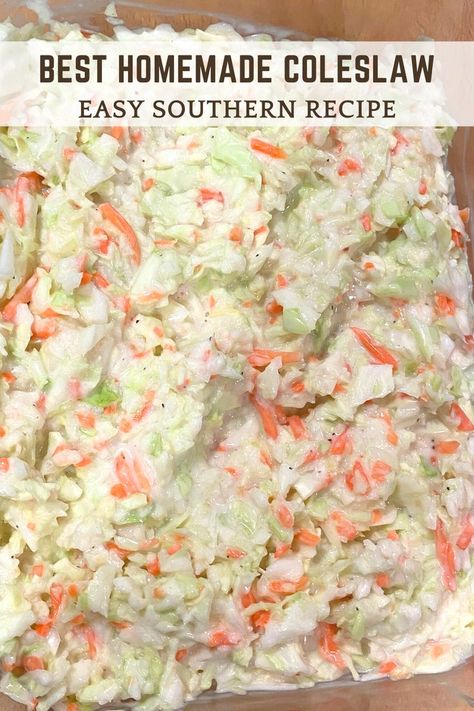 Up close photo of homemade coleslaw Southern Cole Slaw Recipe, Best Southern Coleslaw Recipe, Kfc Coleslaw Recipe Easy, Coslaw Recipes, Homemade Coleslaw Recipe, Easy Coleslaw Recipe, Classic Coleslaw Recipe, Southern Coleslaw, Coleslaw Dressing Recipe