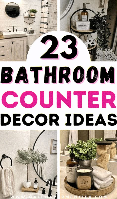 23 Bathroom Counter Decor Ideas That Are Practical and Cute Bathroom Counter Storage, Bathroom Counter Decor Ideas, Counter Decor Ideas, Bathroom Vanity Decor, Bathroom Counter Decor, Sink Decor, Bathroom Tray, Counter Decor, Bathroom Counters