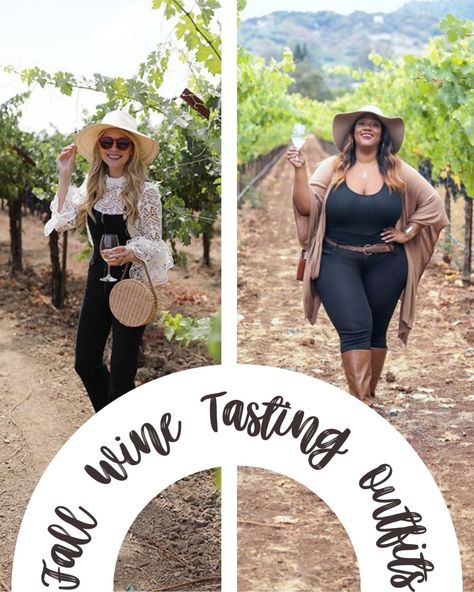 Winery Outfit Spring Wine Tasting Black Women, Wine Tour Outfits Fall, Vineyard Outfit Plus Size, Winery Hat Outfit, Wine Country Casual Attire, Cold Wine Tasting Outfit, Winery Outfit Spring Wine Tasting Casual, Wine Vineyard Outfit Spring, Wine Yard Outfit