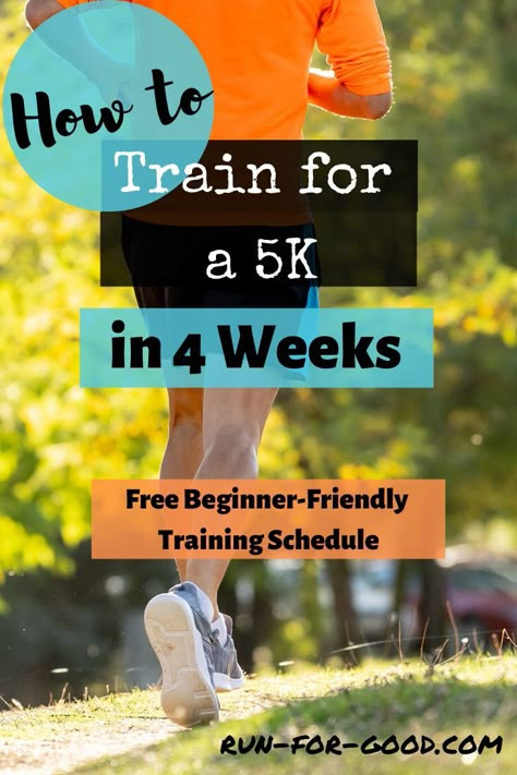 This 4 week 5K training plan for beginners is perfect for those runners who want to be ready for a 5K race in about a month.  #5Ktraining #runningschedules  #beginnerrunner Coach To 5k, 5k Training Schedule, Beginner 5k Training Plan, 5k Training For Beginners, 5k Running Plan, Train For A 5k, Running Plan For Beginners, Running A 5k, Running Schedule