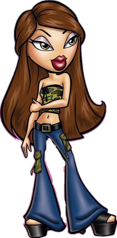 Bratz Jasmine Cartoon, Bratz Artwork, Bratz Wallpaper, Bratz Art, Bratz Characters, Bratz Yasmin, Las Bratz, Bratz Aesthetic, Black Bratz Doll