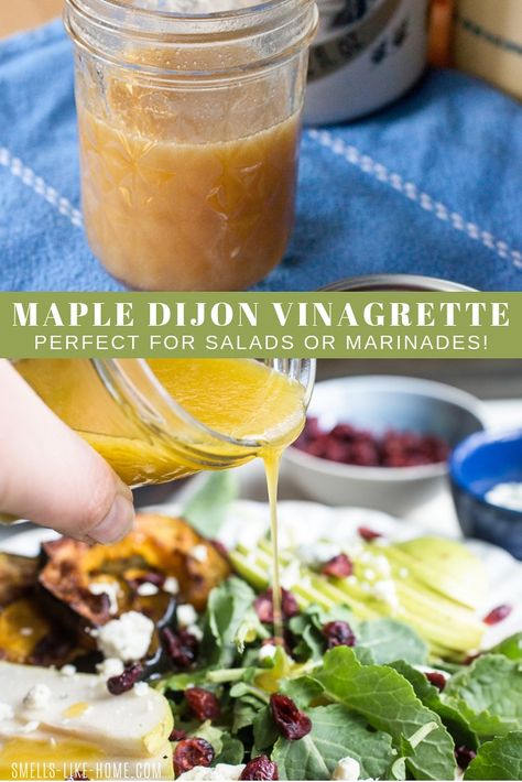 Dijon Vinaigrette Dressing, Maple Dijon Dressing, Easy Salad Dressing Recipes, Maple Vinaigrette, Dijon Dressing, Roasted Vegetable Salad, Dijon Vinaigrette, Easy Salad Dressing, Simple Vinaigrette