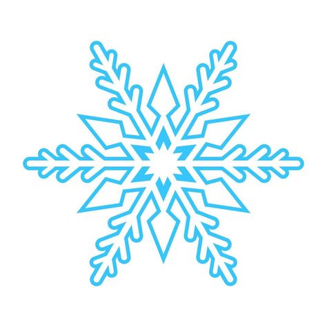 Simple snowflake made of blue lines. Festive decoration for New Year and Christmas, symbol of winter, element for design. Vector illustration Snowflake Sketch, School Visuals, Snowflake Illustration, Decoration For New Year, Snowflake Outline, Images For Tumblers, Snowflake Vector, Paper Snowflake Template, Winter Vector